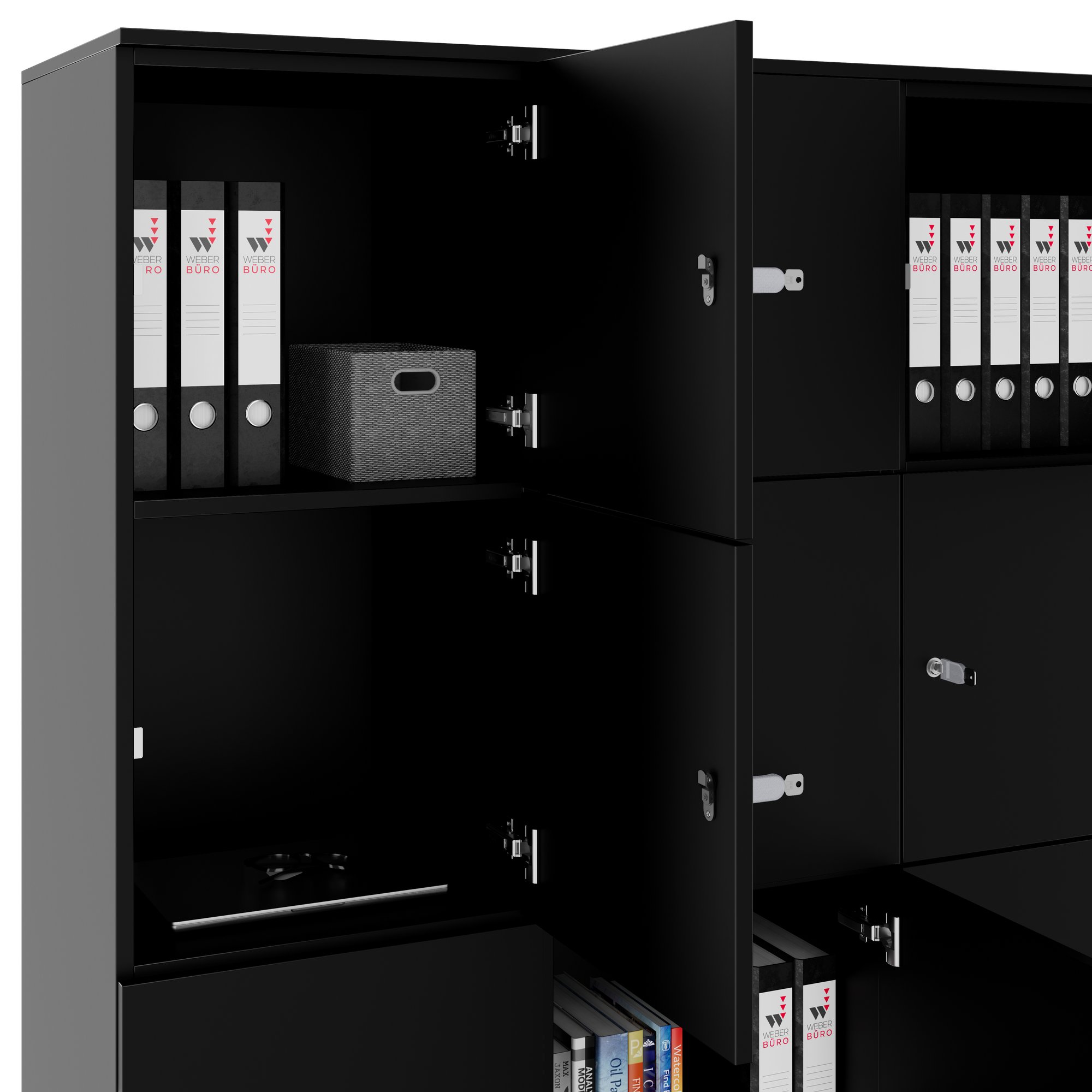 CHOICE Spind | 1353 x 1836 mm, 12 Schließfächer, Schwarz - 4 Main Image