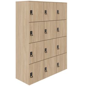 CHOICE Spind | 1353 x 1836 mm, 12 Schließfächer, Bernsteineiche