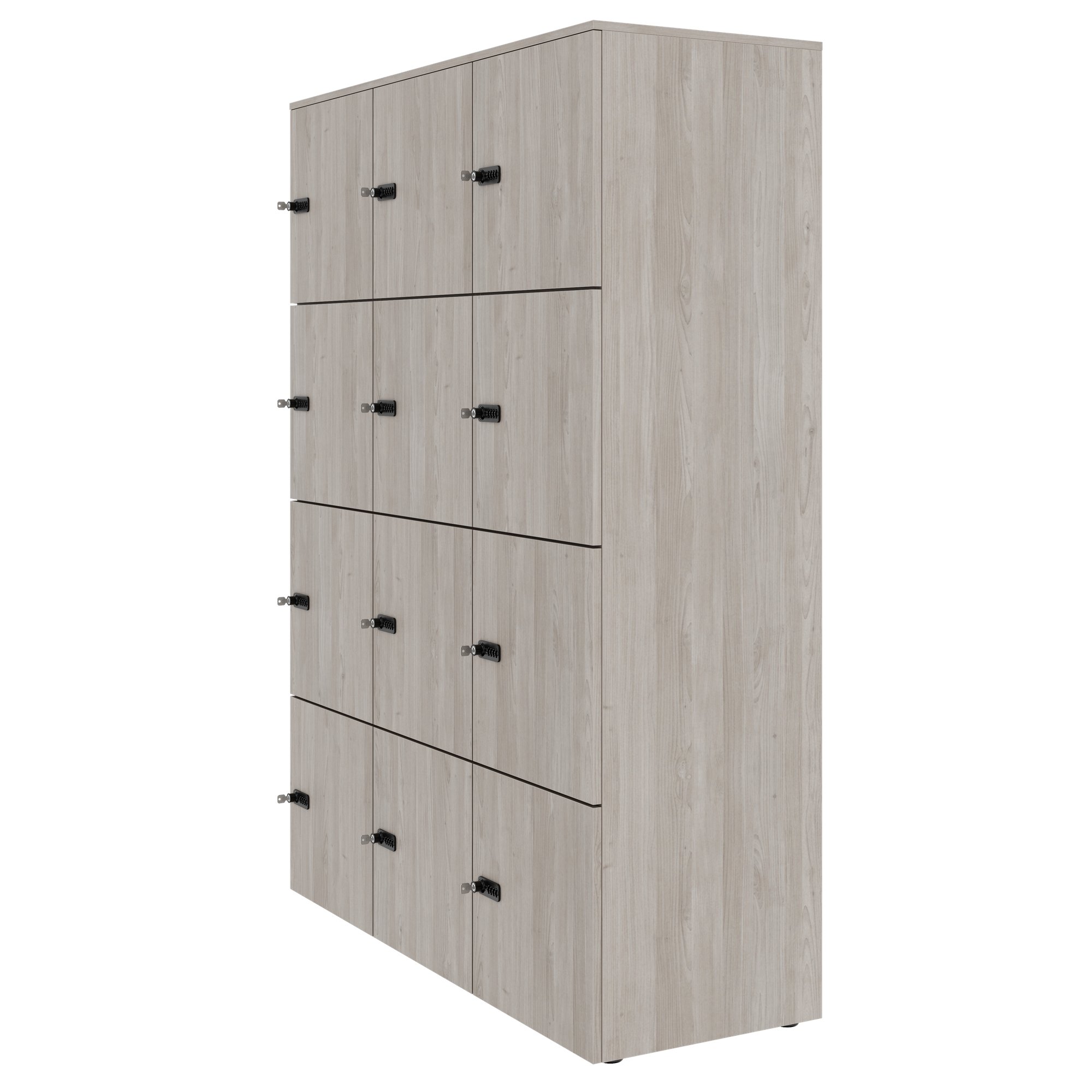 CHOICE Spind | 1353 x 1836 mm, 12 Schließfächer, Nordeiche grau - 3 Main Image