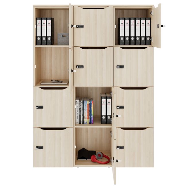 CHOICE Spind | 1353 x 1836 mm, 12 Schließfächer, Sandesche