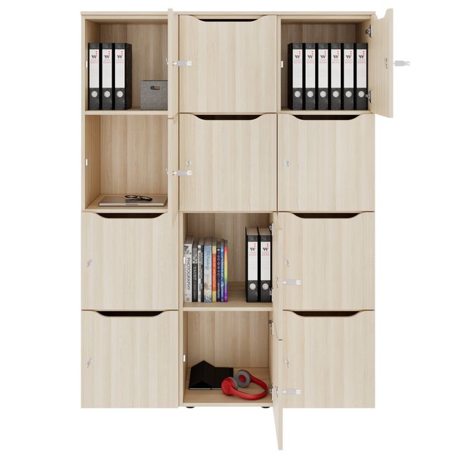 CHOICE Spind | 1353 x 1836 mm, 12 Schließfächer, Sandesche