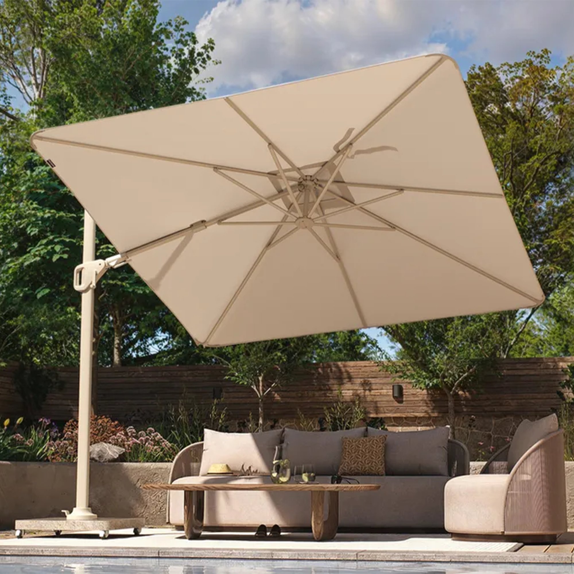 Platinum NEXUS T2 Ampelschirm | 3000 x 3000 mm, 360° drehbar, doppelt schwenkbar - 12 Main Image