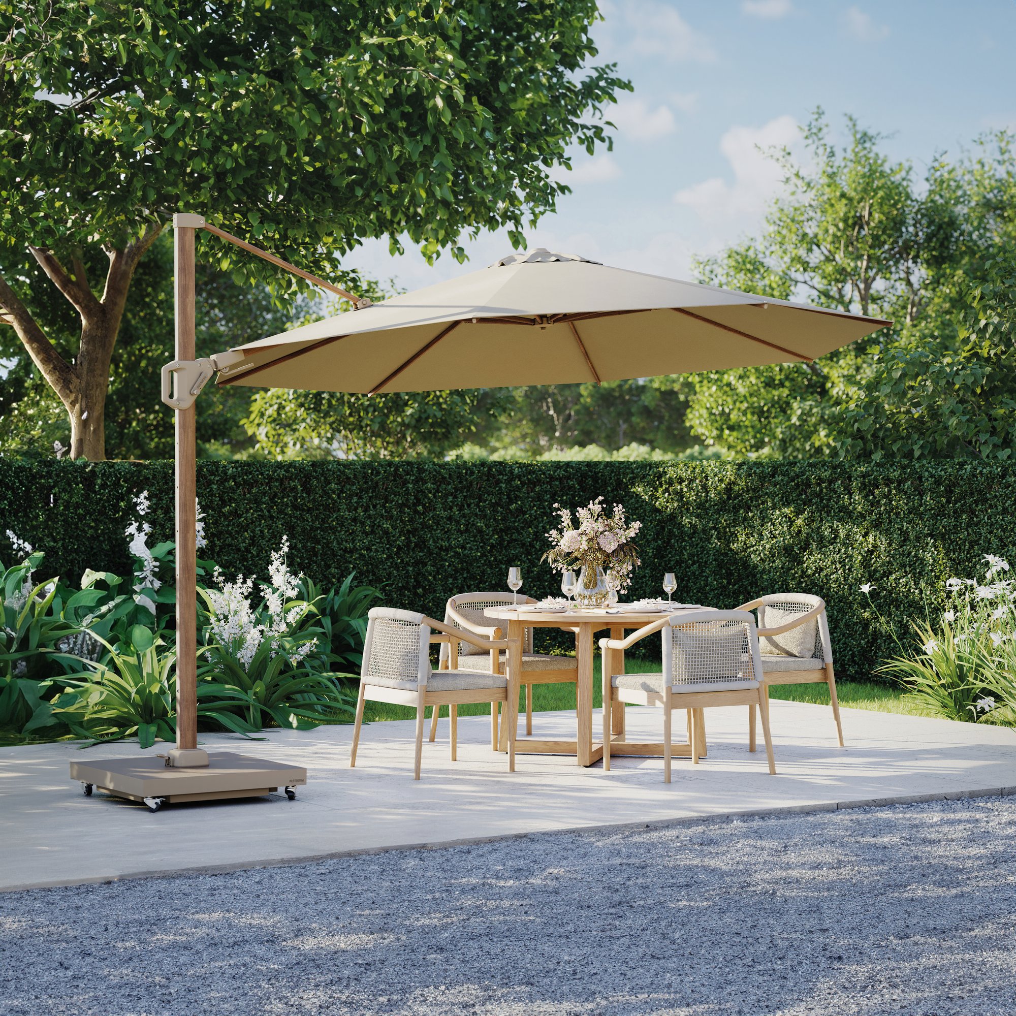 Platinum CHALLENGER T2 Ampelschirm | 2600-3500 x 2600-3500 mm, 360° drehbar, seitlich schwenkbar - 12 Main Image