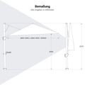 Platinum CHALLENGER T2 Ampelschirm | 2600-3500 x 2600-3500 mm, 360° drehbar, seitlich schwenkbar - 9 Thumbnail Image