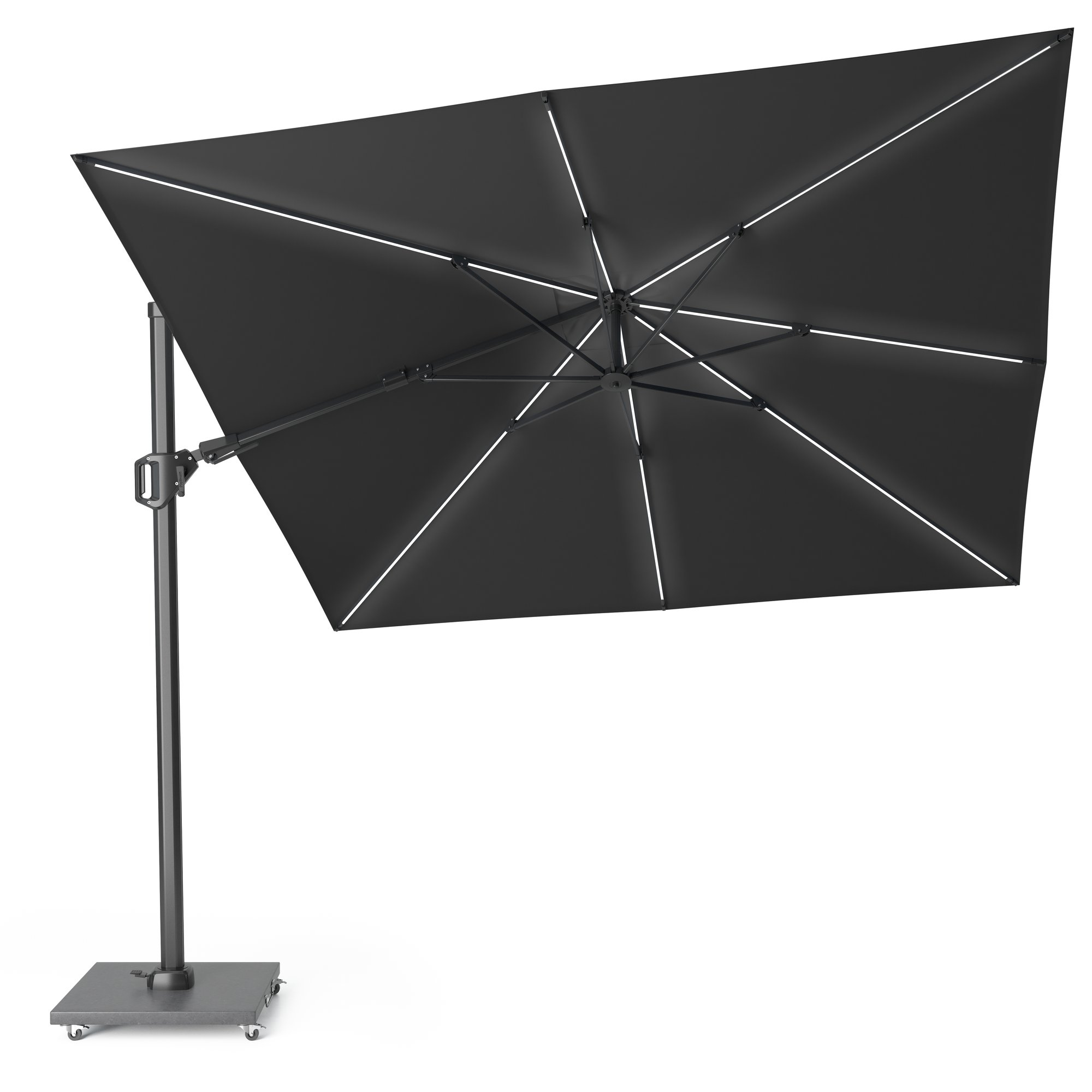 Platinum CHALLENGER T2 GLOW Ampelschirm | 3000 x 3000 mm, 360° drehbar, LED-Beleuchtung - 5 Main Image