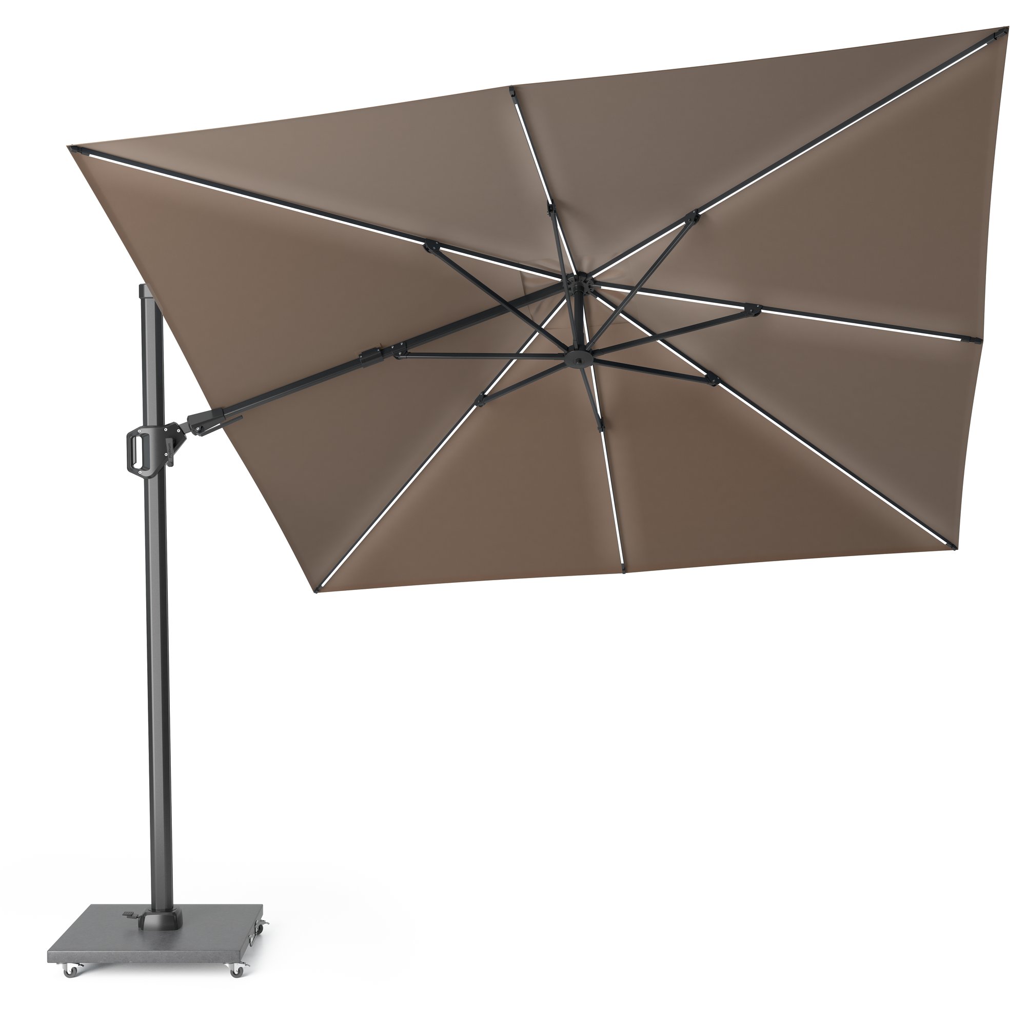 Platinum CHALLENGER T2 GLOW Ampelschirm | 3000 x 3000 mm, 360° drehbar, LED-Beleuchtung - 6 Main Image