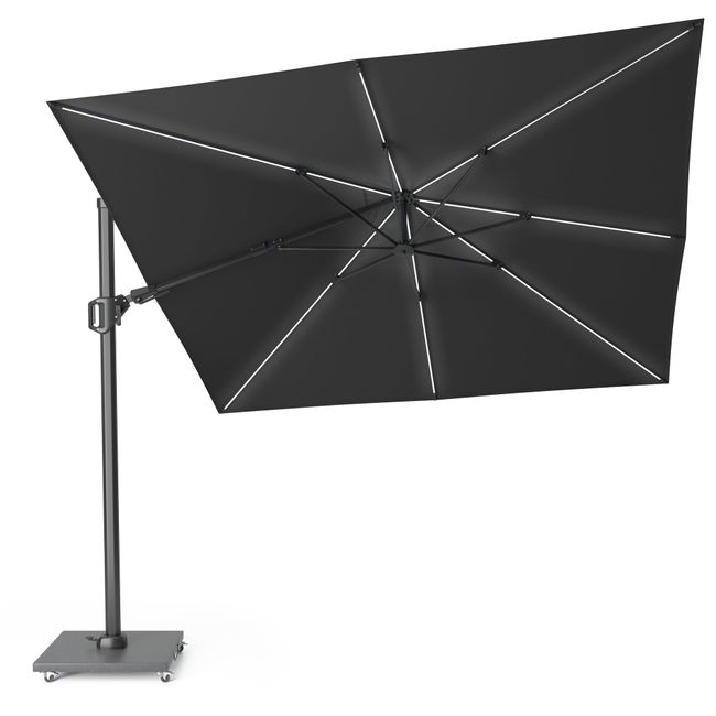 Platinum CHALLENGER T2 GLOW Ampelschirm | 3000 x 3000 mm, 360° drehbar, LED-Beleuchtung