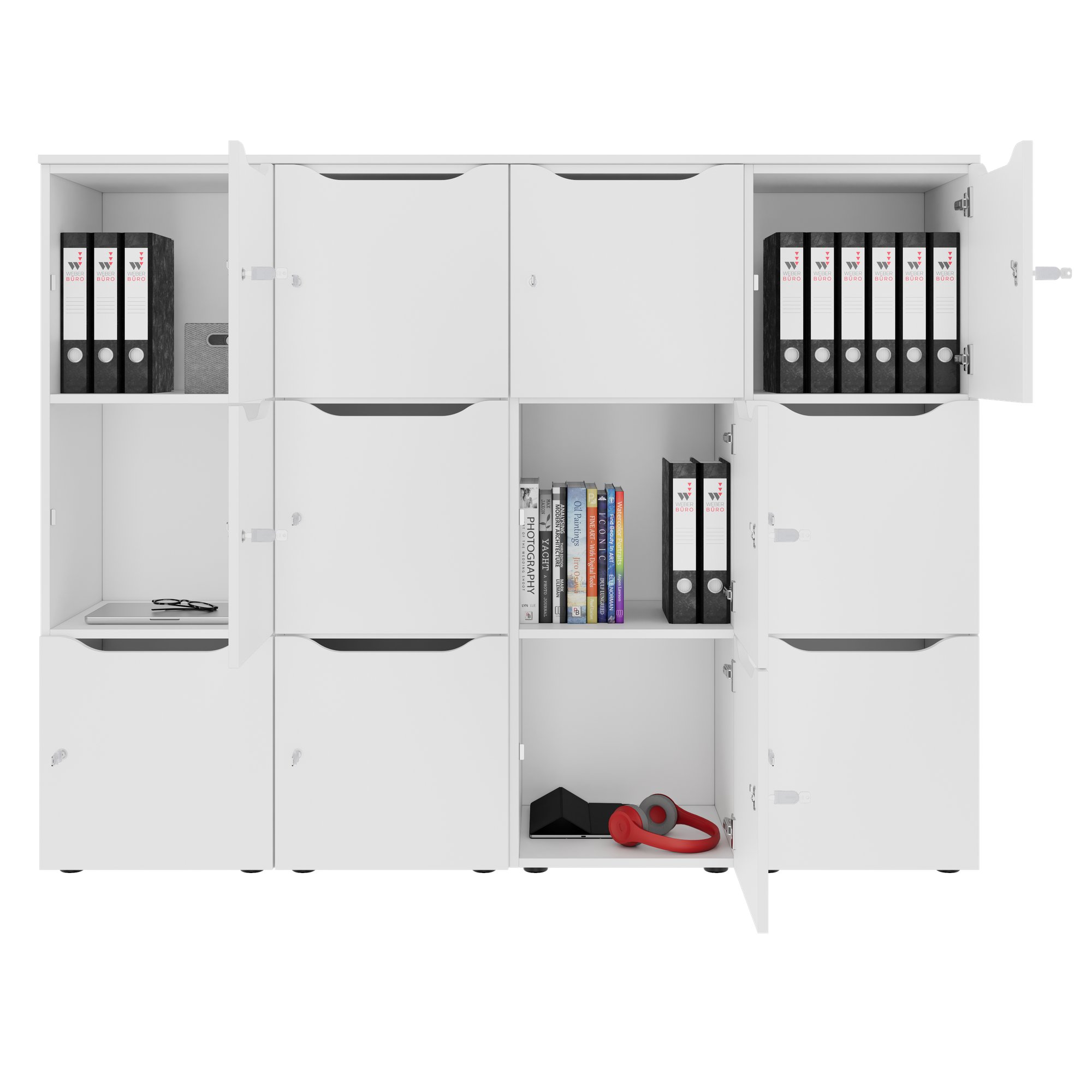 CHOICE Spind | 1804 x 1386 mm, 12 Schliessfächer, Weiss - 4 Main Image