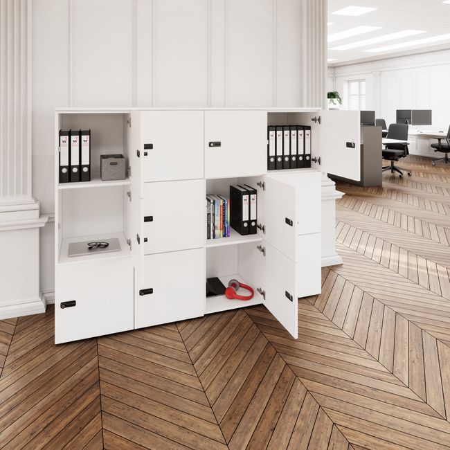 CHOICE Spind | 1804 x 1386 mm, 12 Schließfächer, Weiß