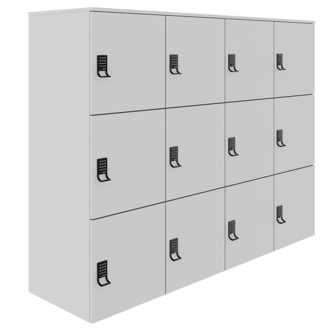CHOICE Spind | 1804 x 1386 mm, 12 Schließfächer, Perlgrau