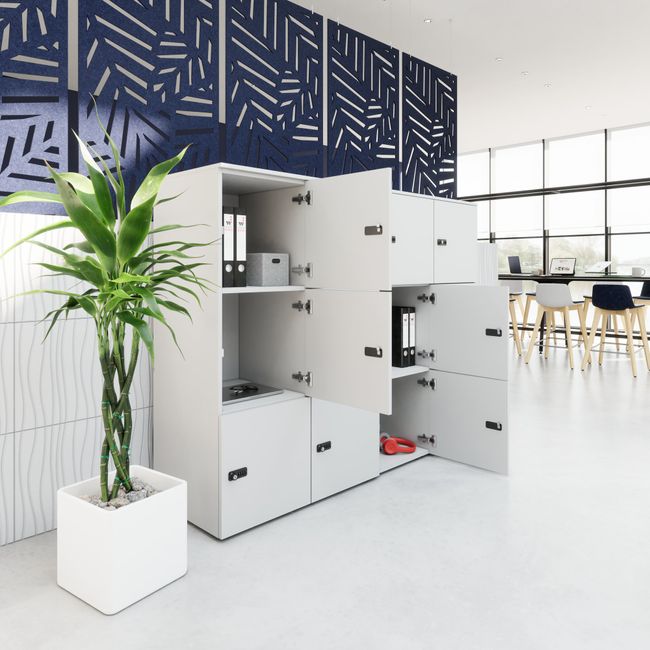 CHOICE Spind | 1804 x 1386 mm, 12 Schließfächer, Perlgrau