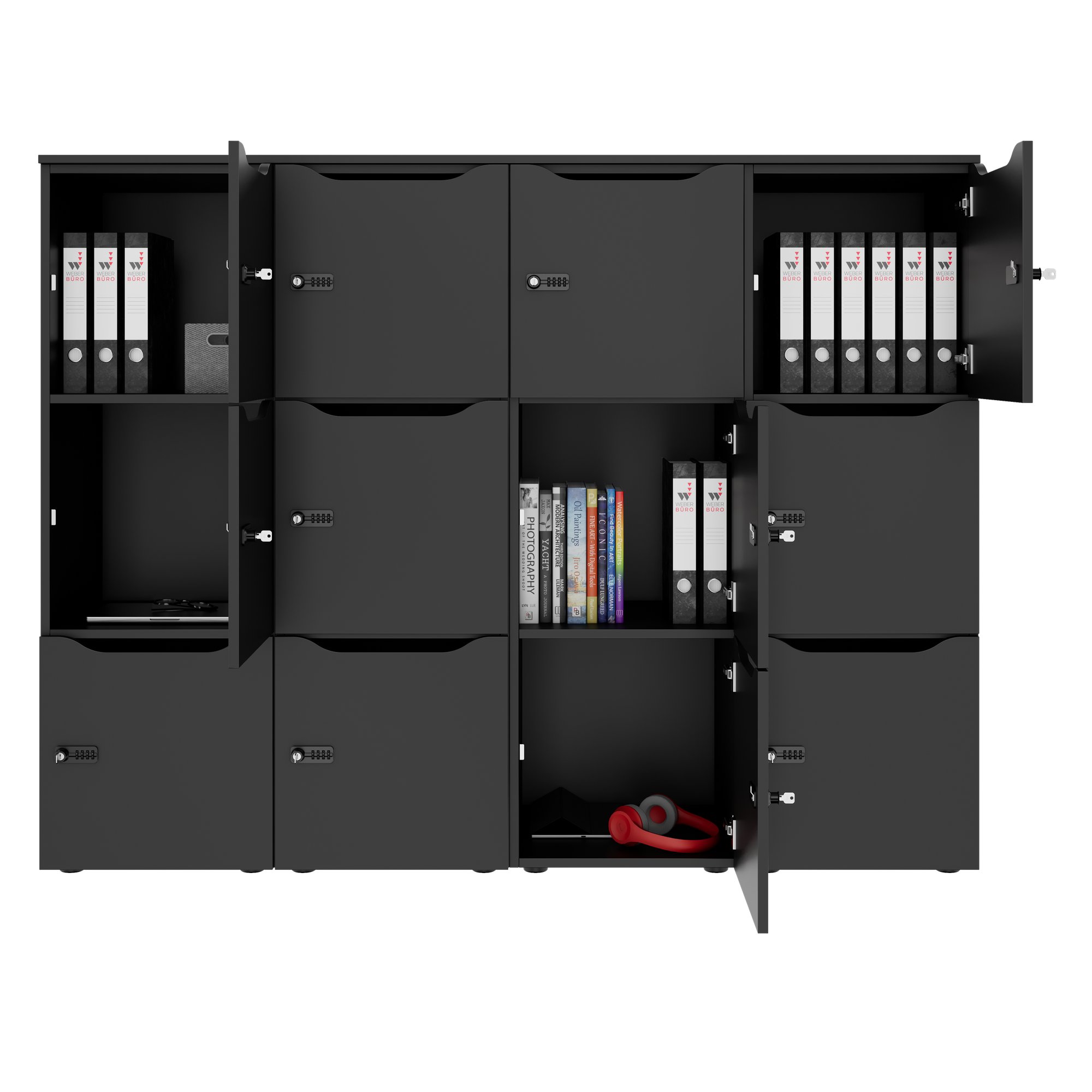 CHOICE Spind | 1804 x 1386 mm, 12 Schliessfächer, Anthrazit - 6 Main Image