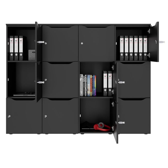 CHOICE Spind | 1804 x 1386 mm, 12 Schließfächer, Anthrazit