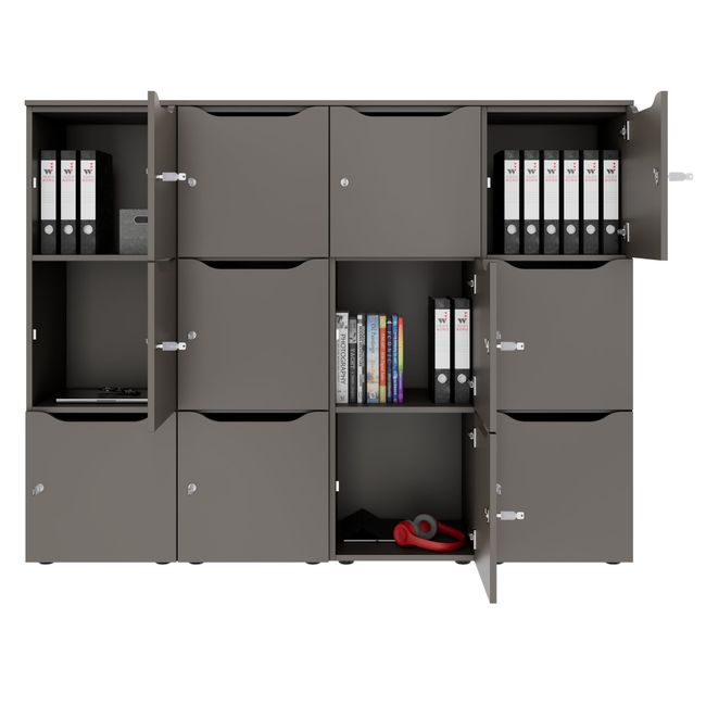 CHOICE Spind | 1804 x 1386 mm, 12 Schließfächer, Cubanitgrau