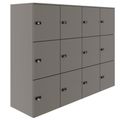CHOICE Spind | 1804 x 1386 mm, 12 Schließfächer, Cubanitgrau