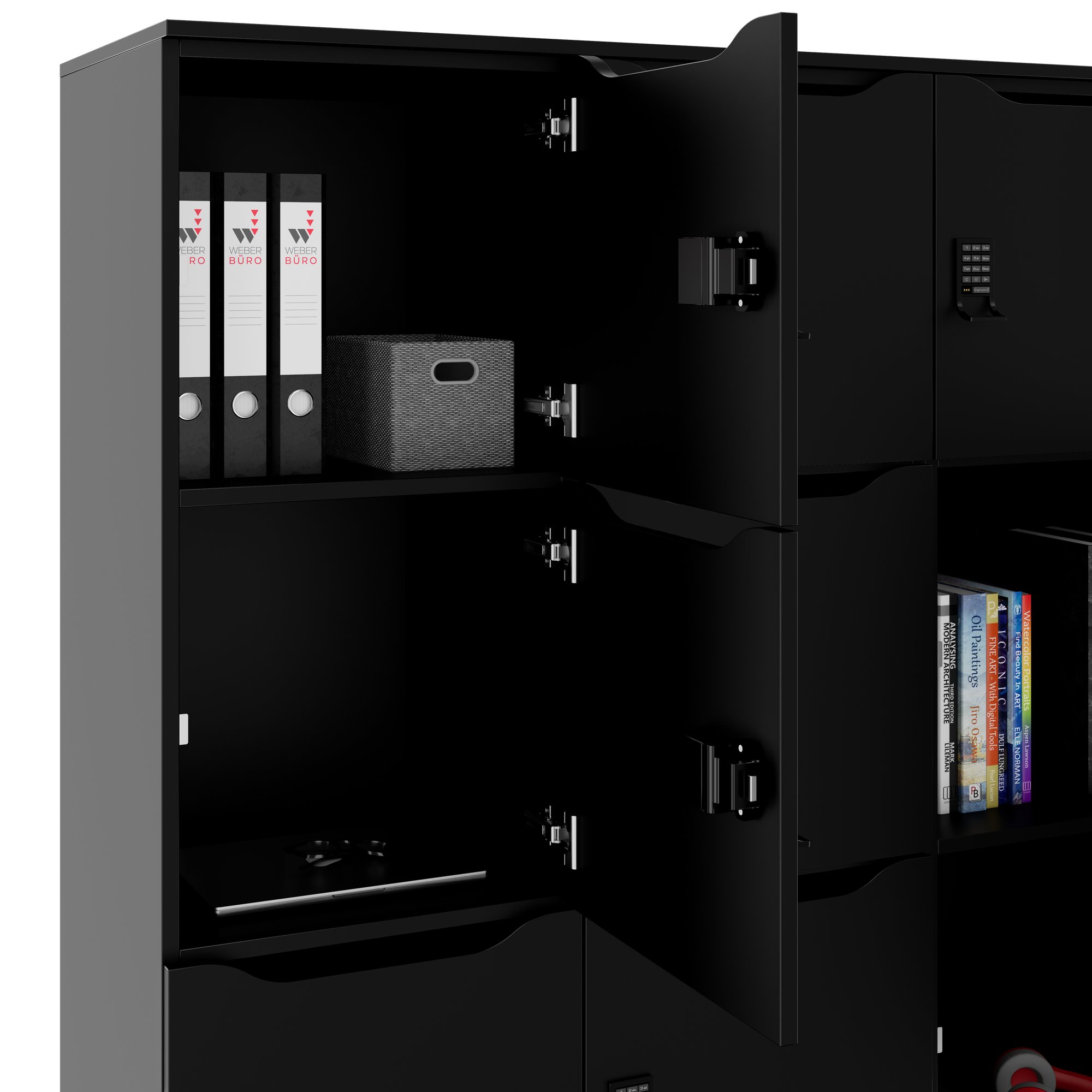 CHOICE Spind | 1804 x 1386 mm, 12 Schliessfächer, Schwarz - 4 Main Image