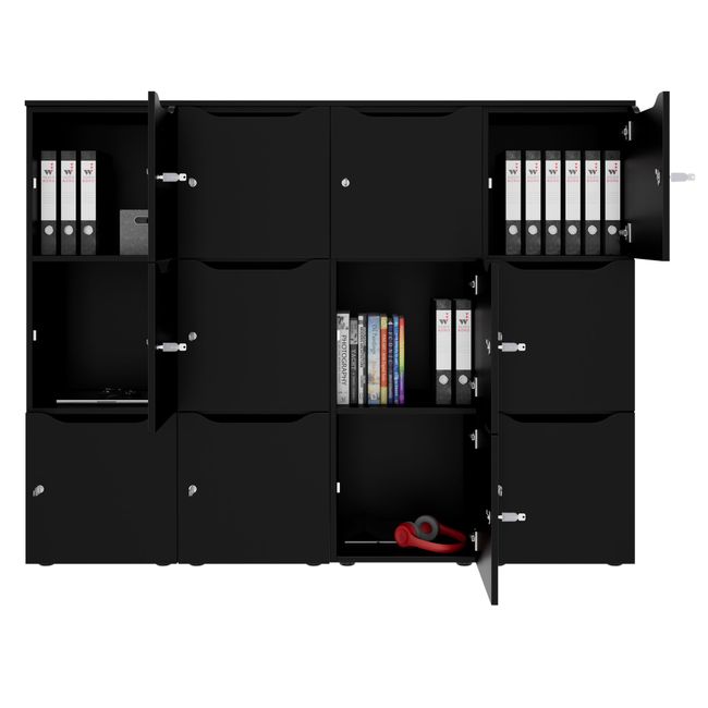 CHOICE Spind | 1804 x 1386 mm, 12 Schließfächer, Schwarz