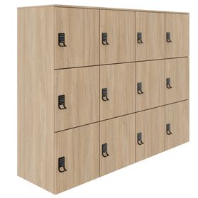 CHOICE Spind | 1804 x 1386 mm, 12 Schließfächer, Bernsteineiche