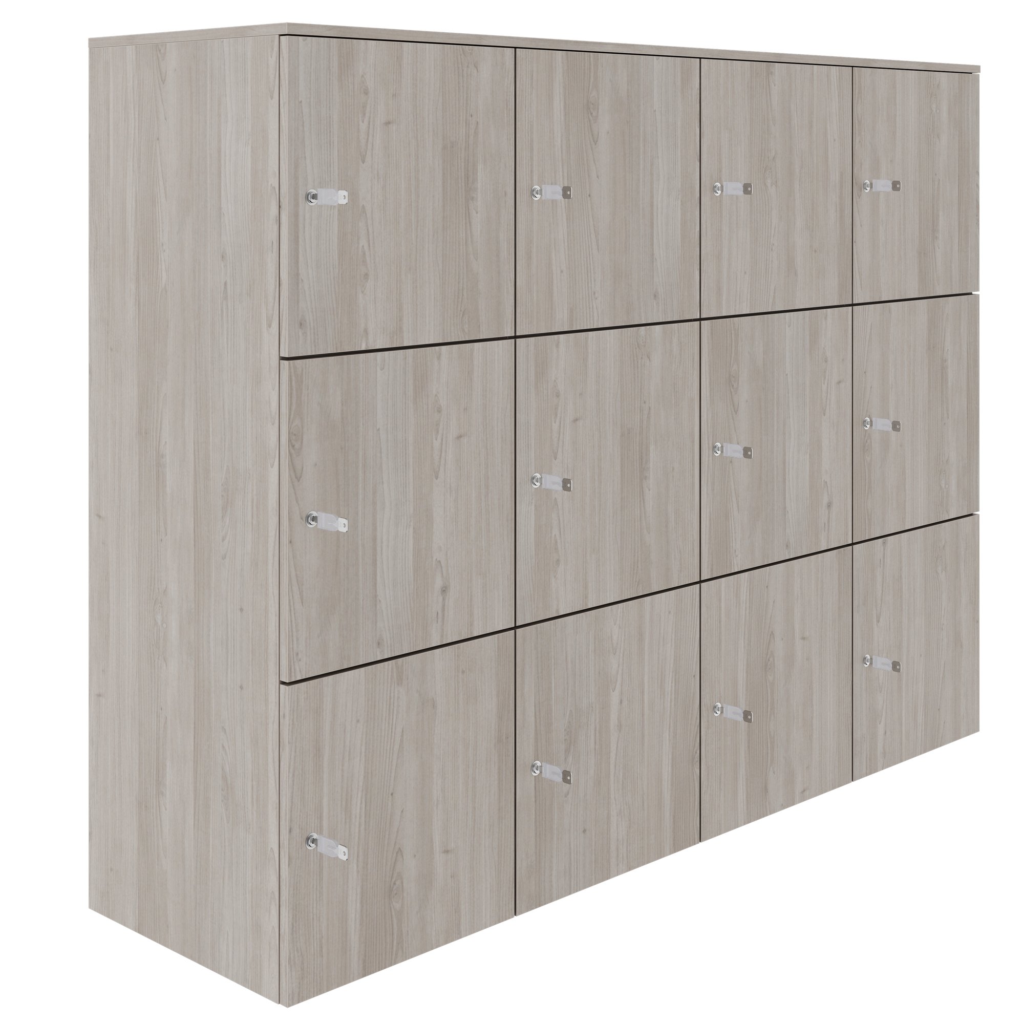 CHOICE Spind | 1804 x 1386 mm, 12 Schließfächer, Nordeiche grau - 3 Main Image