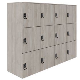 CHOICE Spind | 1804 x 1386 mm, 12 Schließfächer, Nordeiche grau