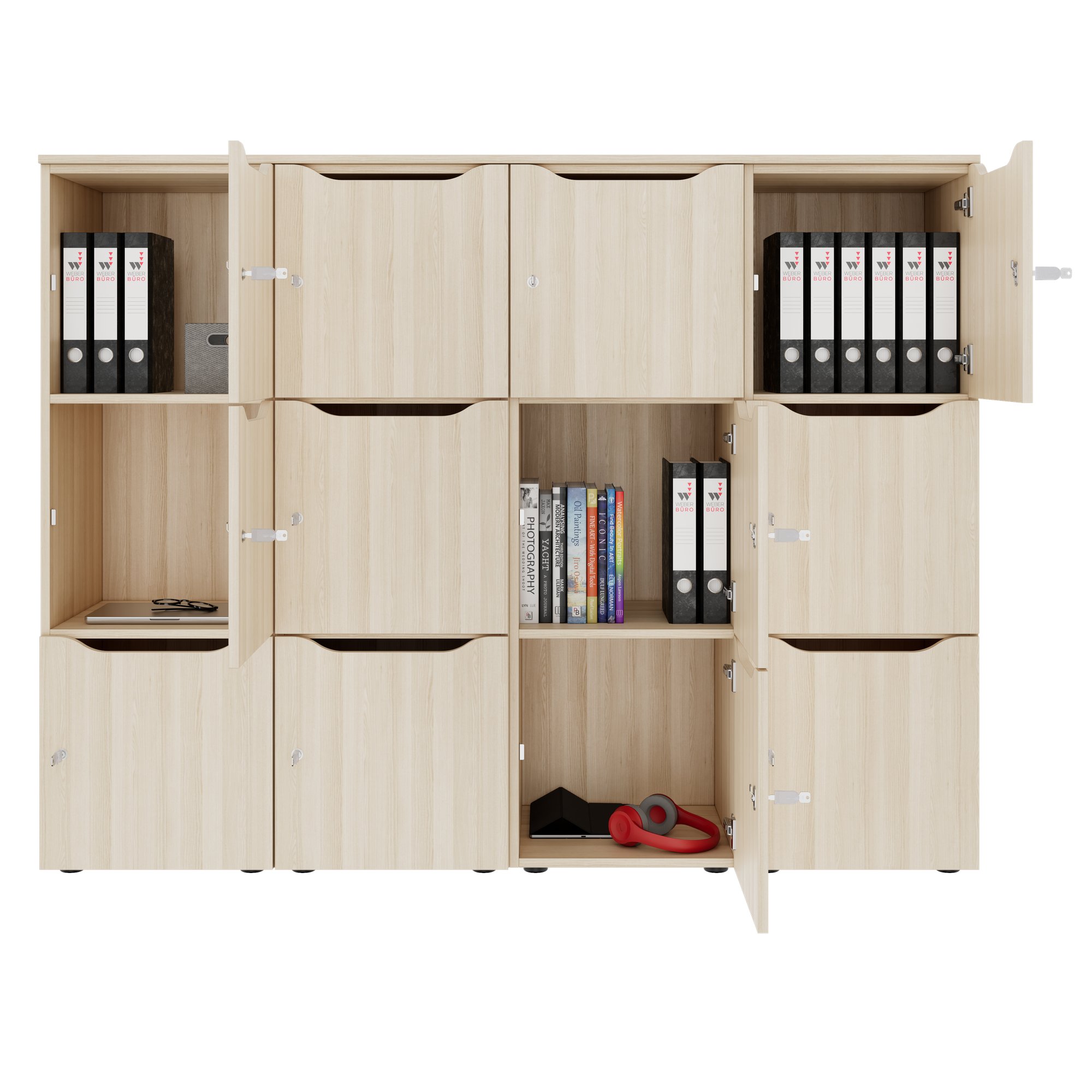 CHOICE Spind | 1804 x 1386 mm, 12 Schließfächer, Sandesche - 4 Main Image