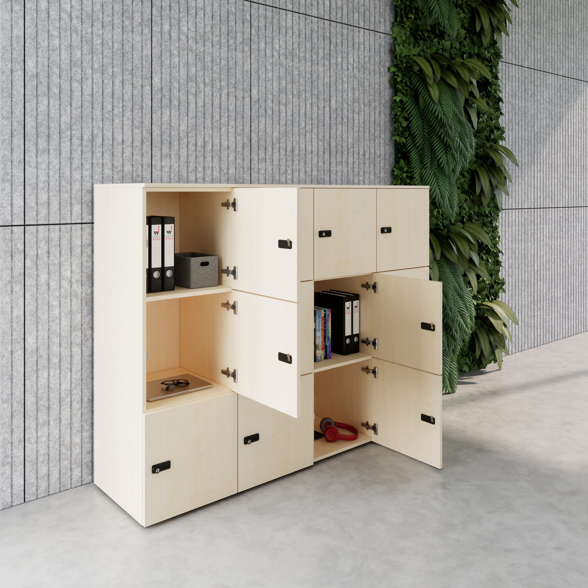 CHOICE Spind | 1804 x 1386 mm, 12 Schließfächer, Ahorn - 2 Main Image