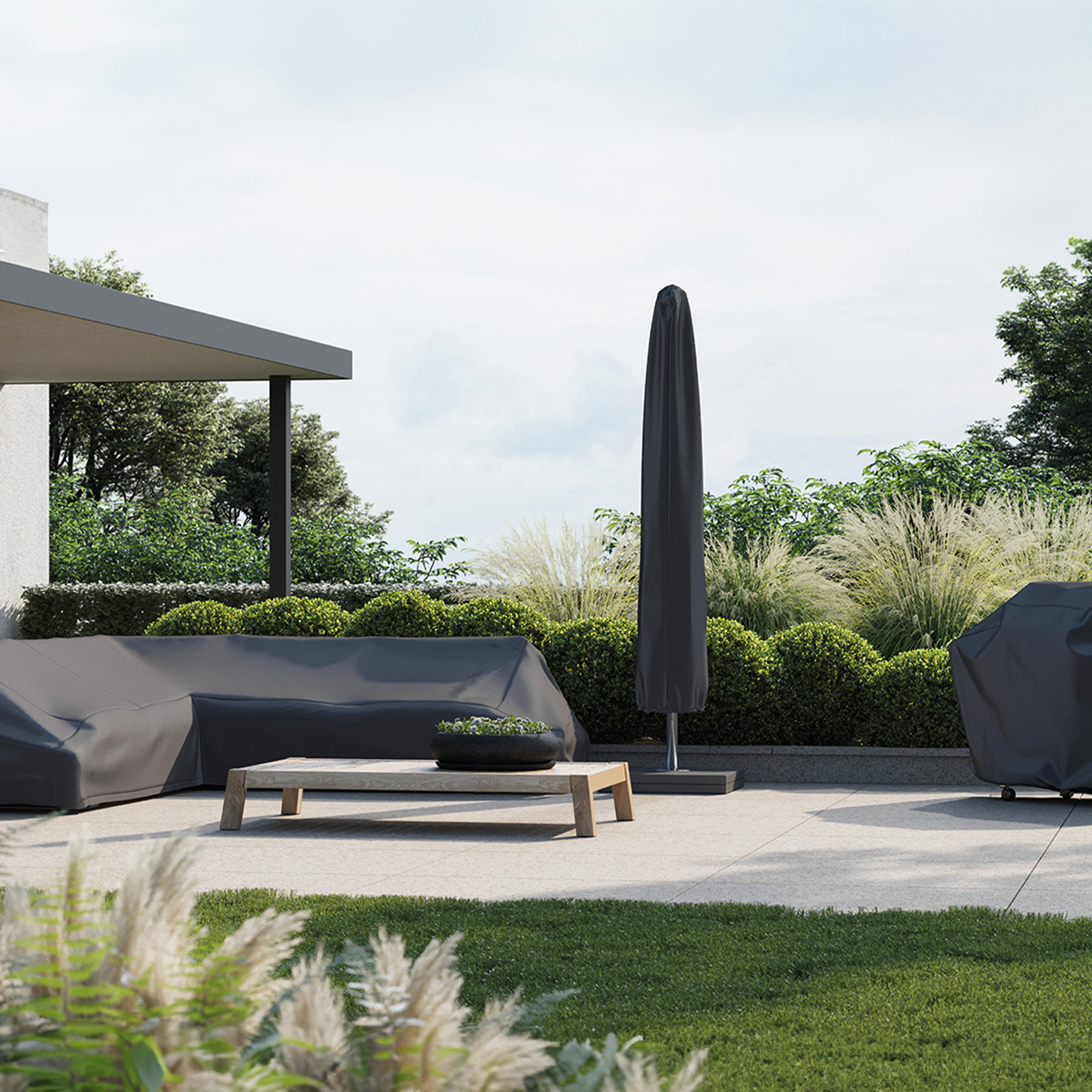 Platinum AeroCover Sonnenschirmabdeckung | 550-600 x 2600 mm, Anthrazit - 6 Main Image