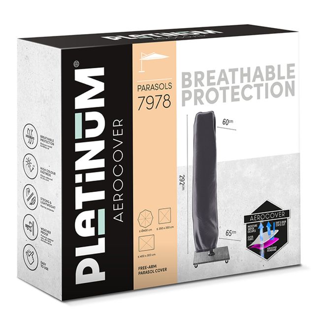 Platinum AeroCover Sonnenschirmabdeckung | 600-650 x 2920 mm, Anthrazit
