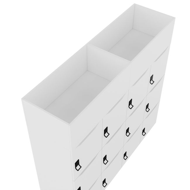 CHOICE Spind | 1800 x 1704 mm, 12 Schließfächer, Blumenkästen, Weiß