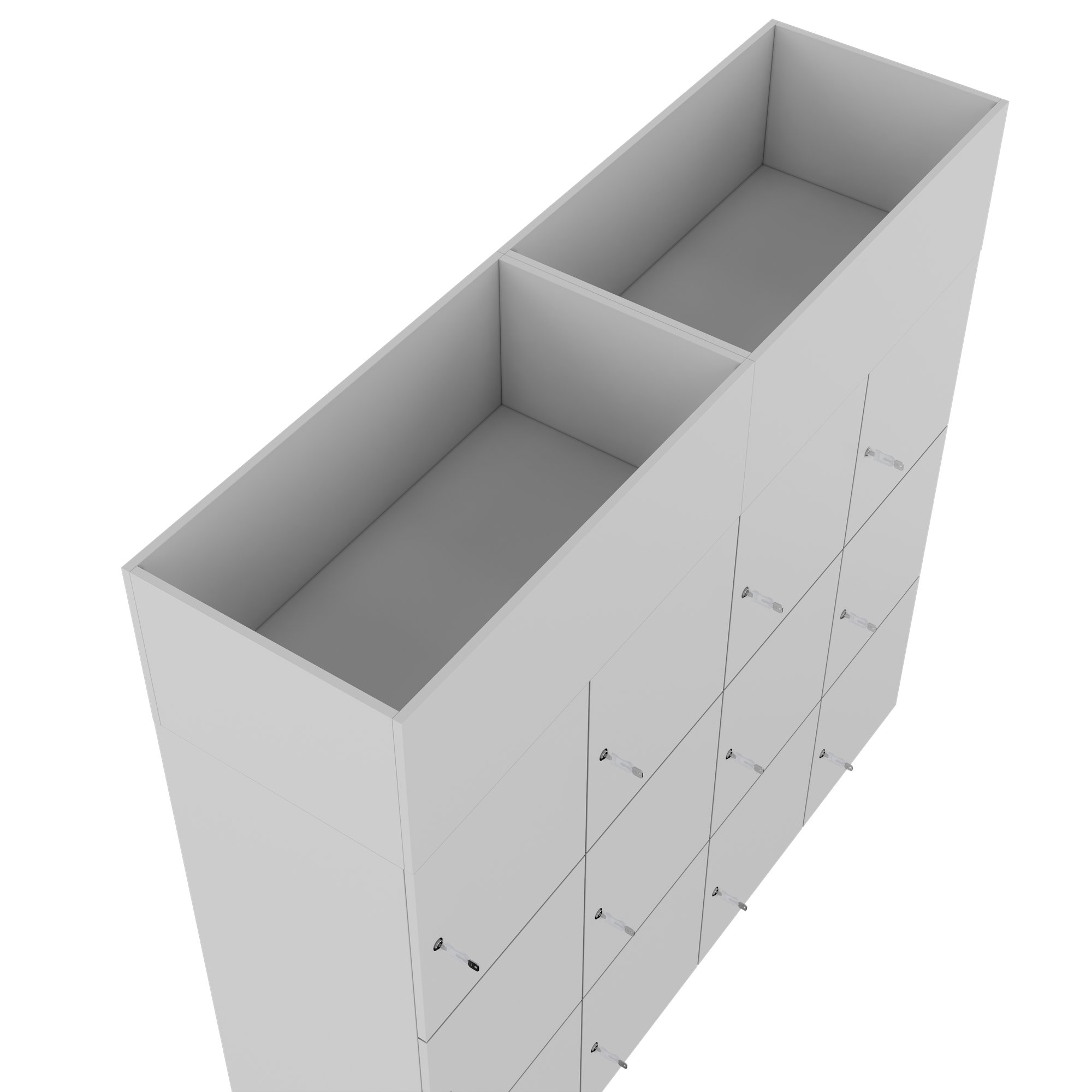 CHOICE Spind | 1800 x 1704 mm, 12 Schliessfächer, Blumenkästen, Perlgrau - 6 Main Image