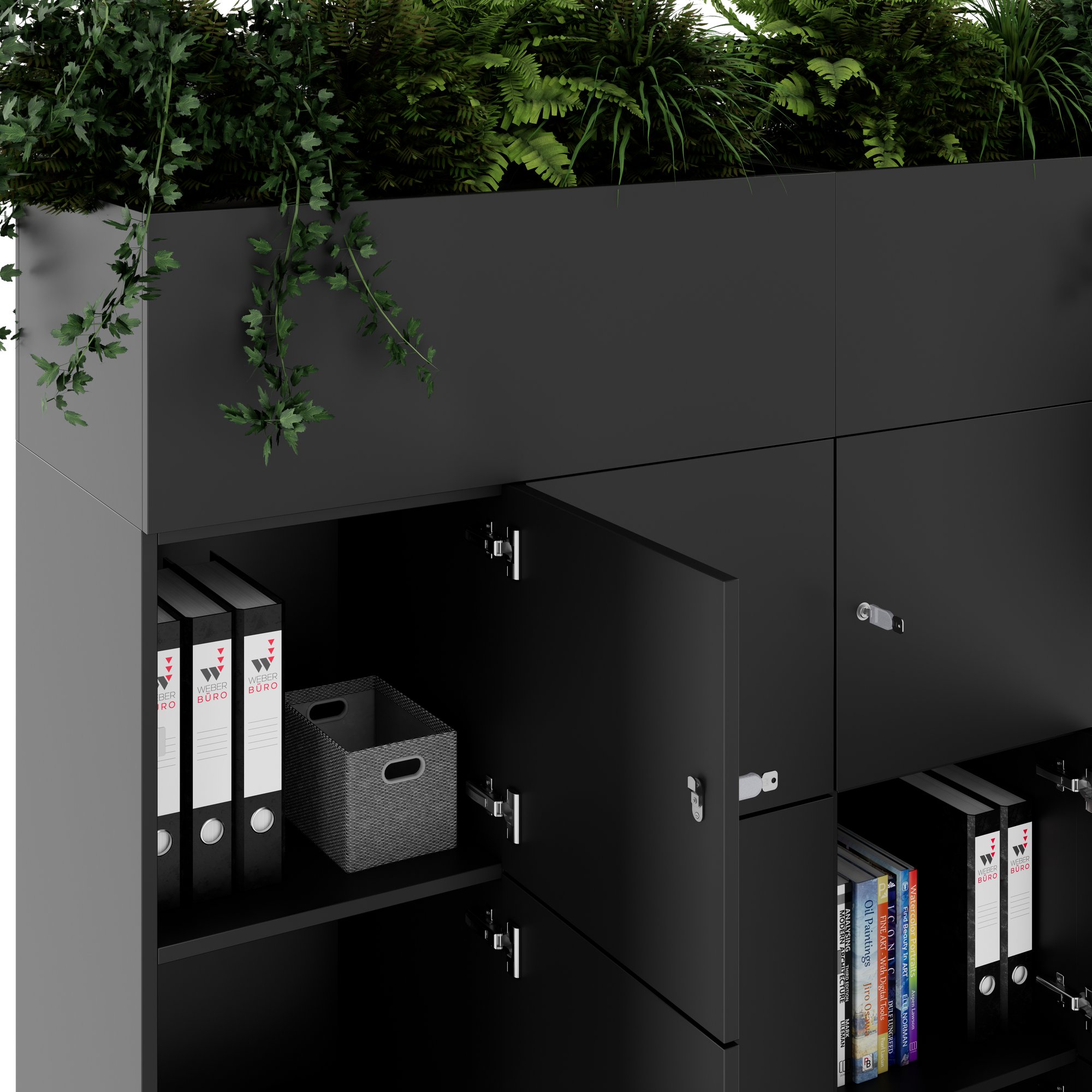 CHOICE Spind | 1800 x 1704 mm, 12 Schliessfächer, Blumenkästen, Anthrazit - 4 Main Image