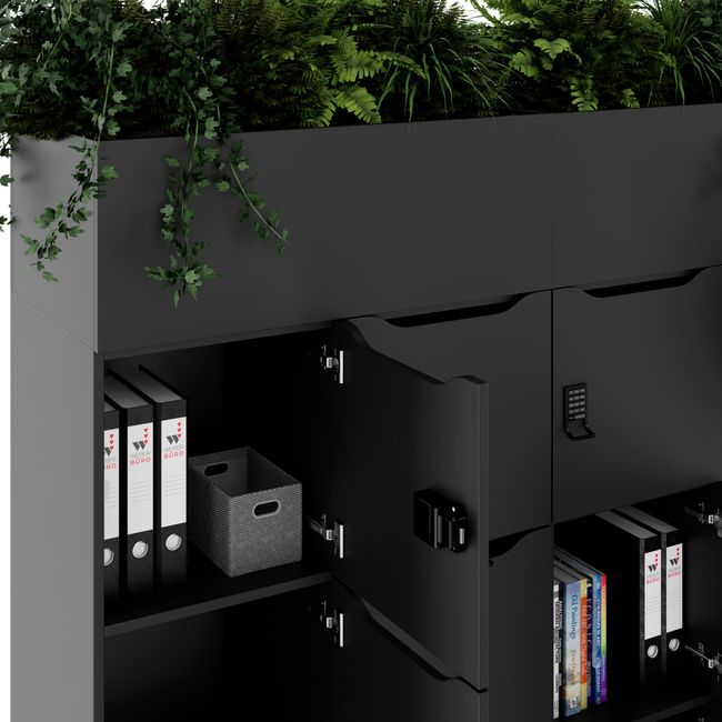 CHOICE Spind | 1800 x 1704 mm, 12 Schließfächer, Blumenkästen, Anthrazit