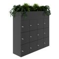 CHOICE Spind | 1800 x 1704 mm, 12 Schließfächer, Blumenkästen, Anthrazit