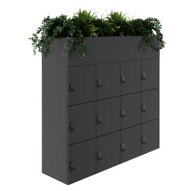 CHOICE Spind | 1800 x 1704 mm, 12 Schließfächer, Blumenkästen, Anthrazit