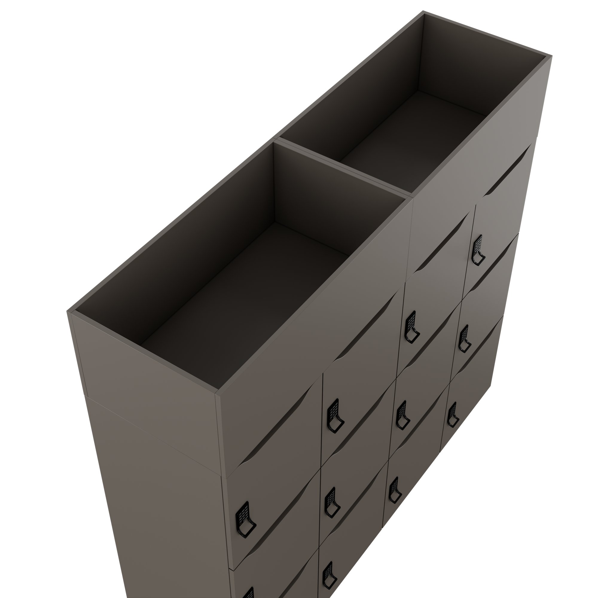 CHOICE Spind | 1800 x 1704 mm, 12 Schließfächer, Blumenkästen, Cubanitgrau - 7 Main Image