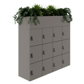 CHOICE Spind | 1800 x 1704 mm, 12 Schließfächer, Blumenkästen, Cubanitgrau