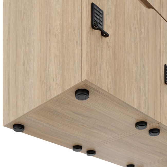 CHOICE Spind | 1800 x 1704 mm, 12 Schließfächer, Blumenkästen, Bernsteineiche