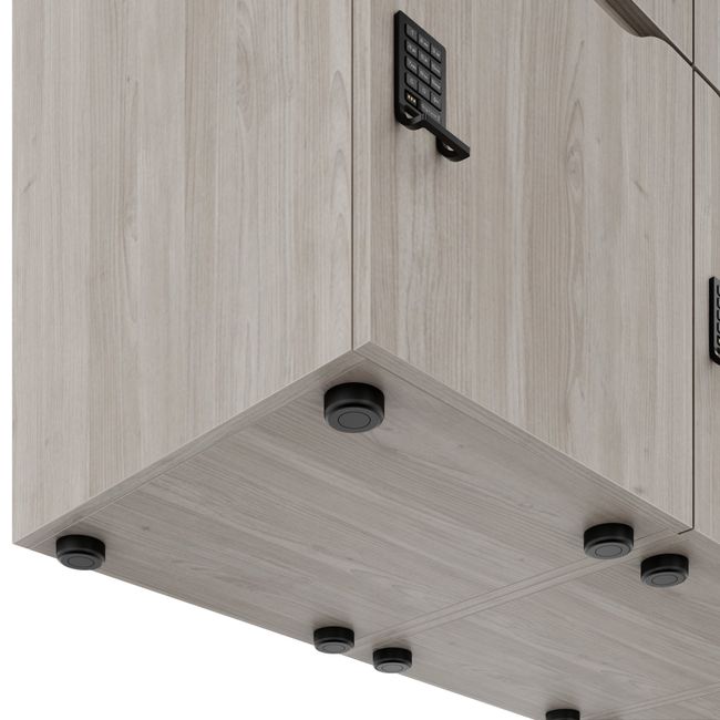 CHOICE Spind | 1800 x 1704 mm, 12 Schließfächer, Blumenkästen, Nordeiche grau