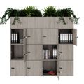 CHOICE Spind | 1800 x 1704 mm, 12 Schließfächer, Blumenkästen, Nordeiche grau
