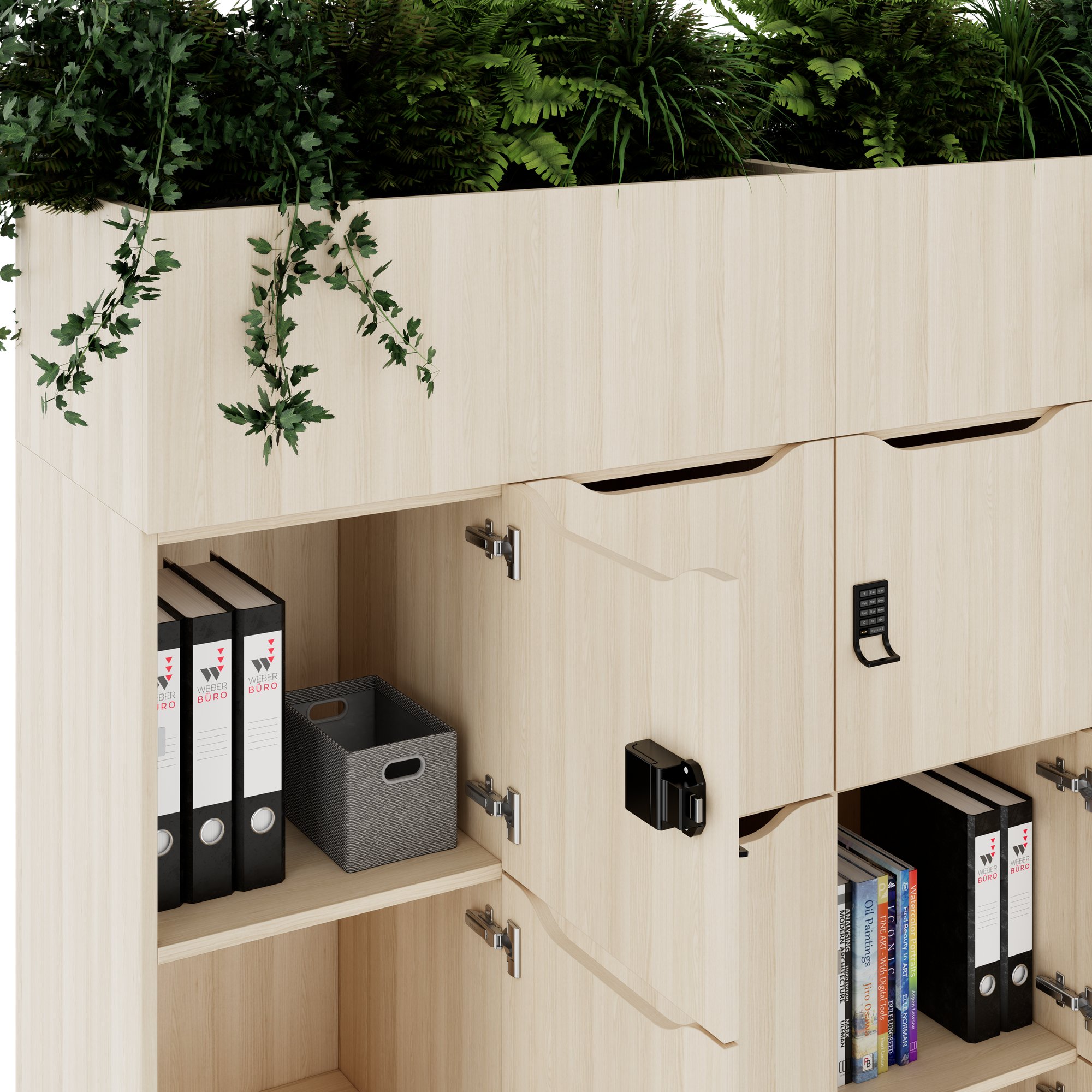 CHOICE Spind | 1800 x 1704 mm, 12 Schliessfächer, Blumenkästen, Sandesche - 6 Main Image