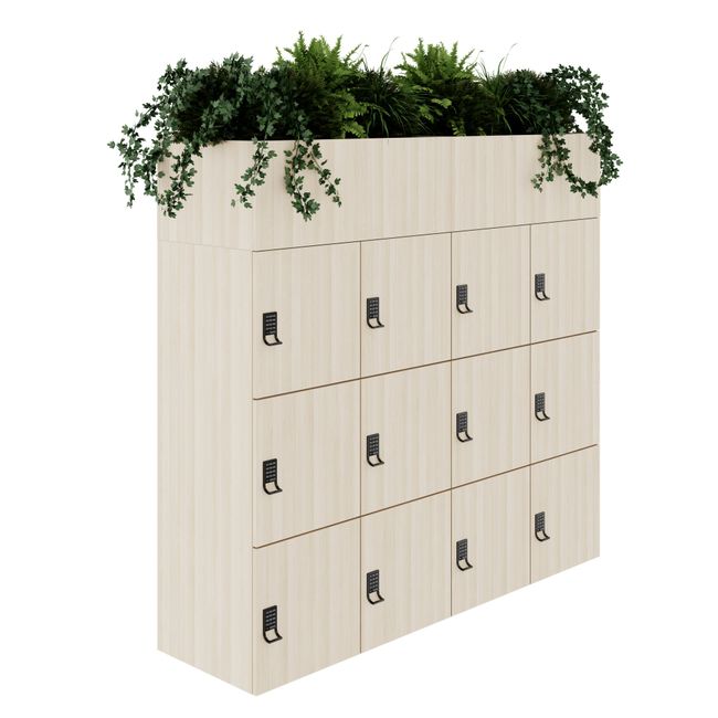 CHOICE Spind | 1800 x 1704 mm, 12 Schließfächer, Blumenkästen, Sandesche