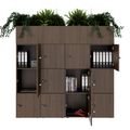 CHOICE Spind | 1800 x 1704 mm, 12 Schließfächer, Blumenkästen, Nussbaum
