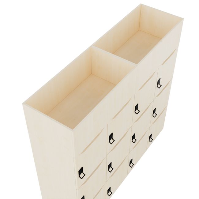 CHOICE Spind | 1800 x 1704 mm, 12 Schließfächer, Blumenkästen, Ahorn