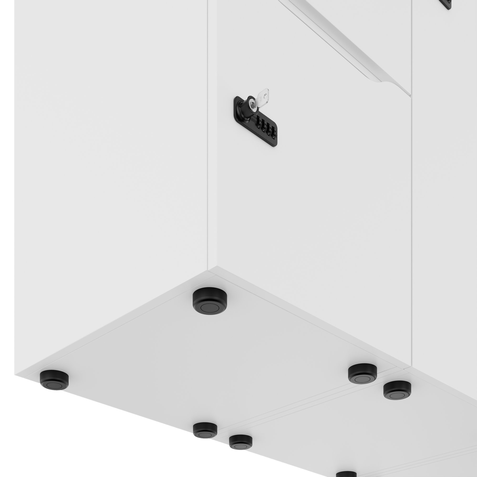 CHOICE Spind | 2706 x 1836 mm, 12 Schliessfächer, Sitznische, Weiss - 6 Main Image