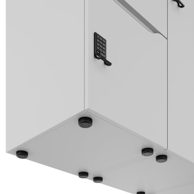 CHOICE Spind | 2706 x 1836 mm, 12 Schließfächer, Sitznische, Perlgrau