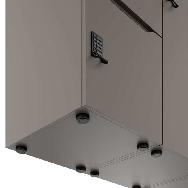 CHOICE Spind | 2706 x 1836 mm, 12 Schließfächer, Sitznische, Cubanitgrau