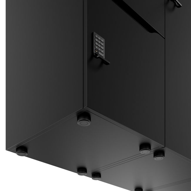 CHOICE Spind | 2706 x 1836 mm, 12 Schließfächer, Sitznische, Schwarz