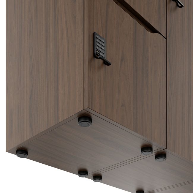 CHOICE Spind | 2706 x 1836 mm, 12 Schließfächer, Sitznische, Nussbaum