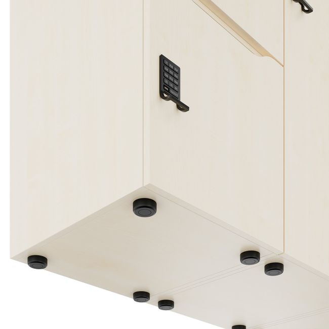 CHOICE Spind | 2706 x 1836 mm, 12 Schließfächer, Sitznische, Ahorn