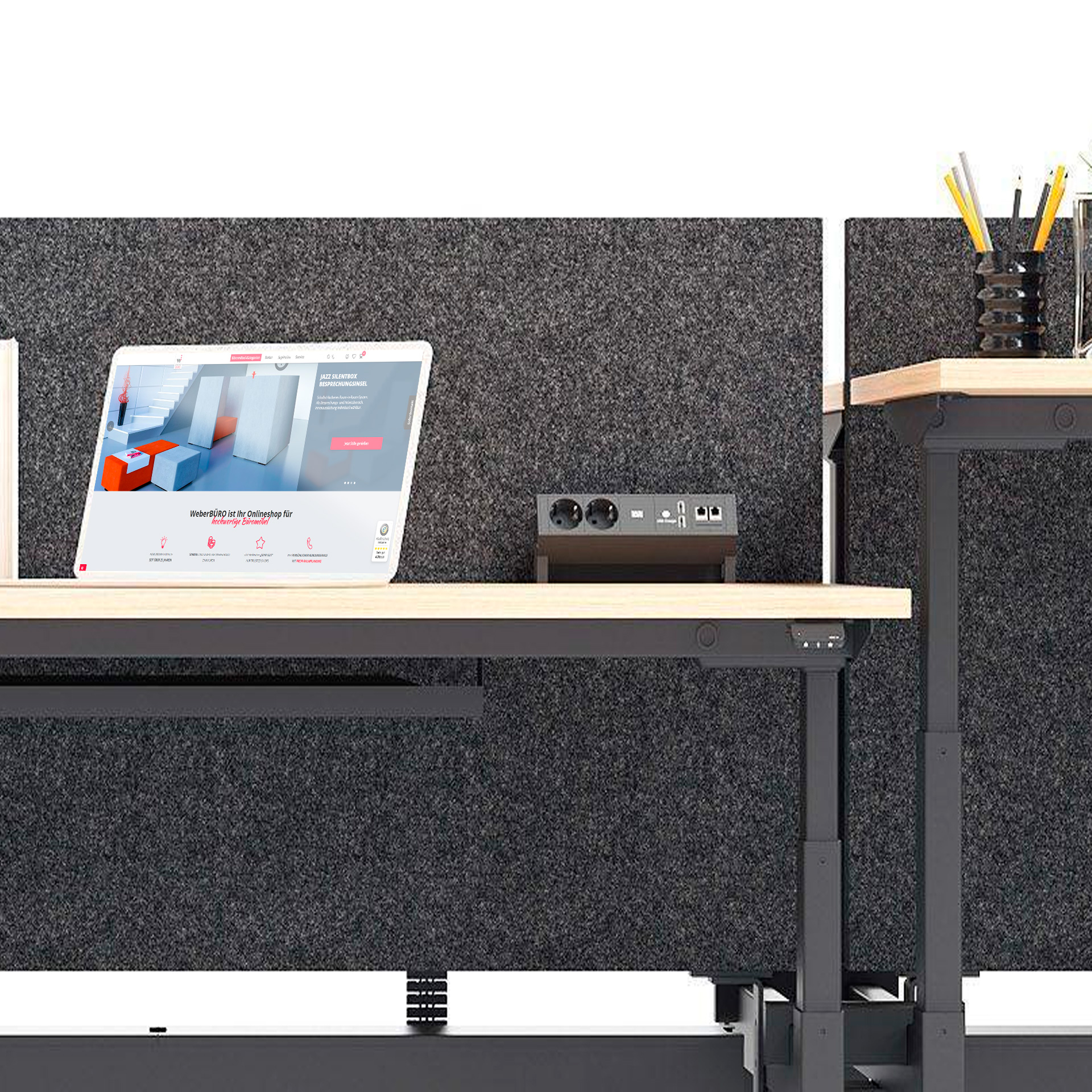 MODUS Akustik-Tischtrennwand | 740 mm hoch - 11 Main Image